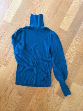 J. Crew Teal Ribbed Turtleneck Sweater